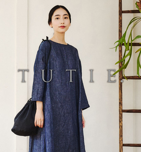 tumugu ツムグ リネン3 Dサークル刺繍 2way半袖ワンピース