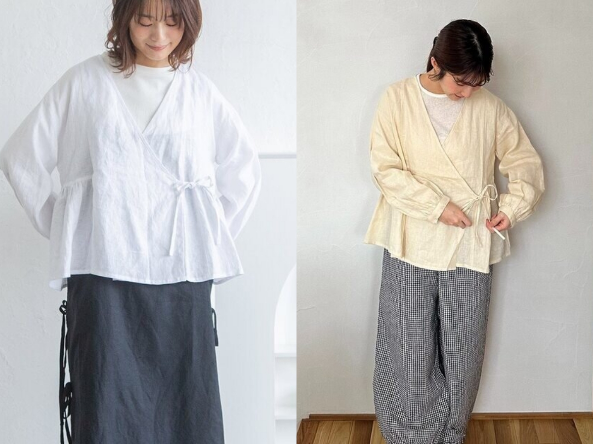 【Kihoさんコラボ】リネンカシュクールブラウス